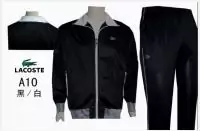 hiver automne lacoste 2019U sport wear survetement hommes a10 noir blanc